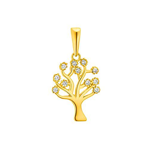 Amor Colgante para mujer, oro 375, circonita, árbol de la vida