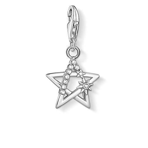 THOMAS SABO Colgante de plata de ley con diseño de estrella con piedras de circonita