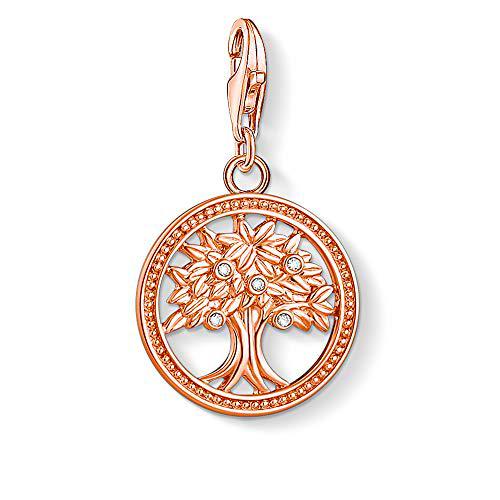 THOMAS SABO Colgante de plata de ley chapada en oro rosa con diseño de árbol de la vida