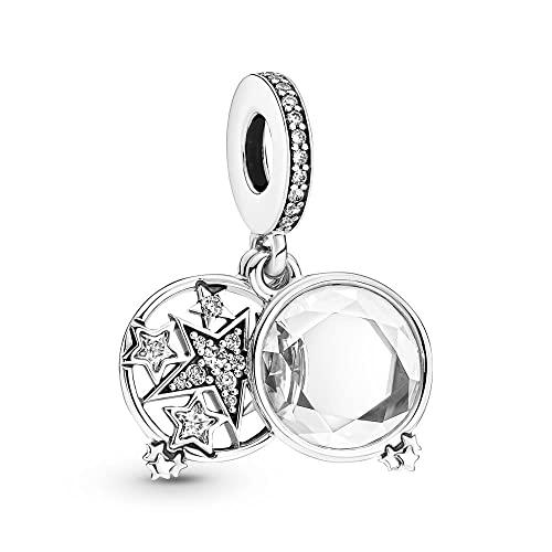 Pandora 799640C01 - Colgante doble de estrella en plata de ley con circonitas