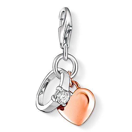 Thomas Sabo - Charm con Cierre para Mujer de Plata de Ley 925/1000 con Zirconia Cúbica