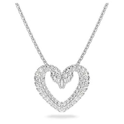 Swarovski Colgante Una, Corazón, pequeño, blanco, baño de rodio