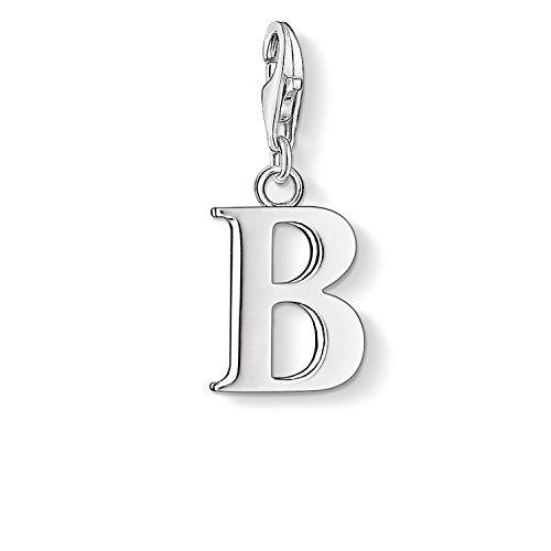 Thomas Sabo - Charm con Cierre para Mujer de Plata de Ley 925/1000, Letra B