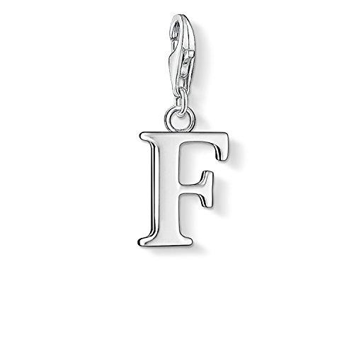 Thomas Sabo - Charm con Cierre para Mujer de Plata de Ley 925/1000, Letra F