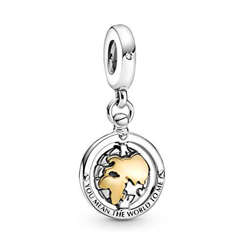 Charm colgante Pandora Mundo Giratorio 799303C01 oro y plata