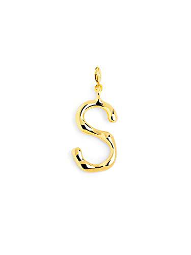 SINGULARU - Charm Letter XL Oro - Colgante Inicial en Latón con Acabado Baño de Oro de 18 Kt