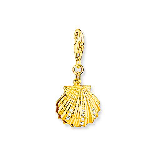 Thomas Sabo 1893-445-14 - Colgante de concha de plata de ley chapada en oro 750 (13,6 mm