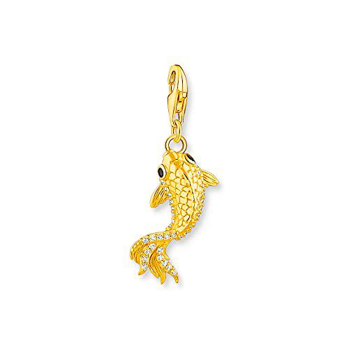 THOMAS SABO Colgante Koi de plata de ley 925 con chapado en oro amarillo 750