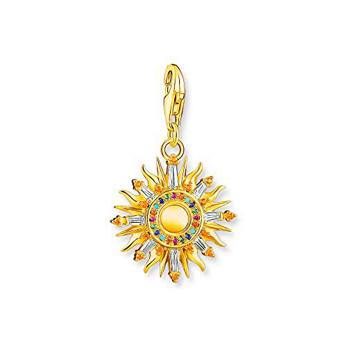 THOMAS SABO Colgante de plata de ley 925 bañada en oro amarillo 750 de 30 x 18 mm