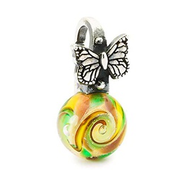 Trollbeads Colgante de mariposa, talla única, Plata esterlina, Cristal.