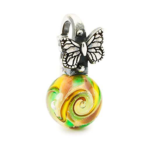 Trollbeads Colgante de mariposa, talla única, Plata esterlina, Cristal.