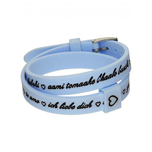 il mezzometro Pulsera Mujer I Love You Silver - BRACCIALE IN Silicone/Silicone Bracelet