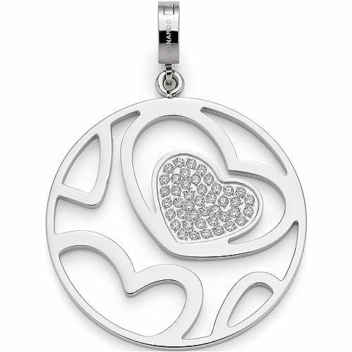 Leonardo Jewels Meyla Clip&amp;Mix 023258 - Colgante de acero inoxidable plateado con corazones y circonitas cúbicas