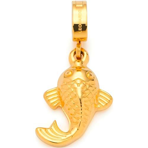 Leonardo Jewels Clip &amp; Mix Ari 023659 - Colgante de acero inoxidable dorado con detalles de la suerte en diseño koi