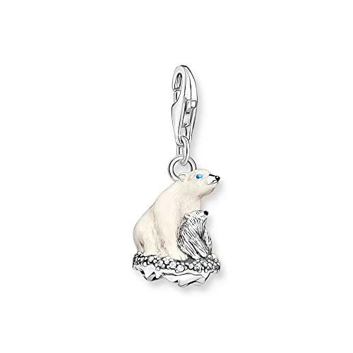 THOMAS SABO Colgante de oso polar de plata de ley 925 ligeramente ennegrecida