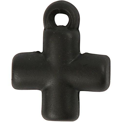 Cruz, negro, tamaño 10 x 10 mm, tamaño del agujero: 1,5 mm