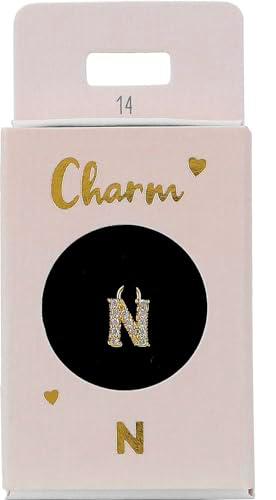 Depesche 11834-014 Charm Letra N, Colgante Dorado para Collares