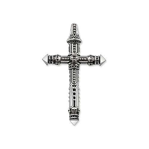 Thomas Sabo - Cruz Colgante con Corchete Plata Negro esmaltado Grande pe504 – 001 – 12