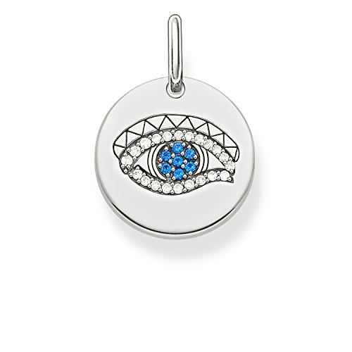 Thomas Sabo - Colgante &quot;Ojo de Disco de Horus&quot; Mujer Plata de Ley 925 plata,Azul con Circonitas Blancas Espinela